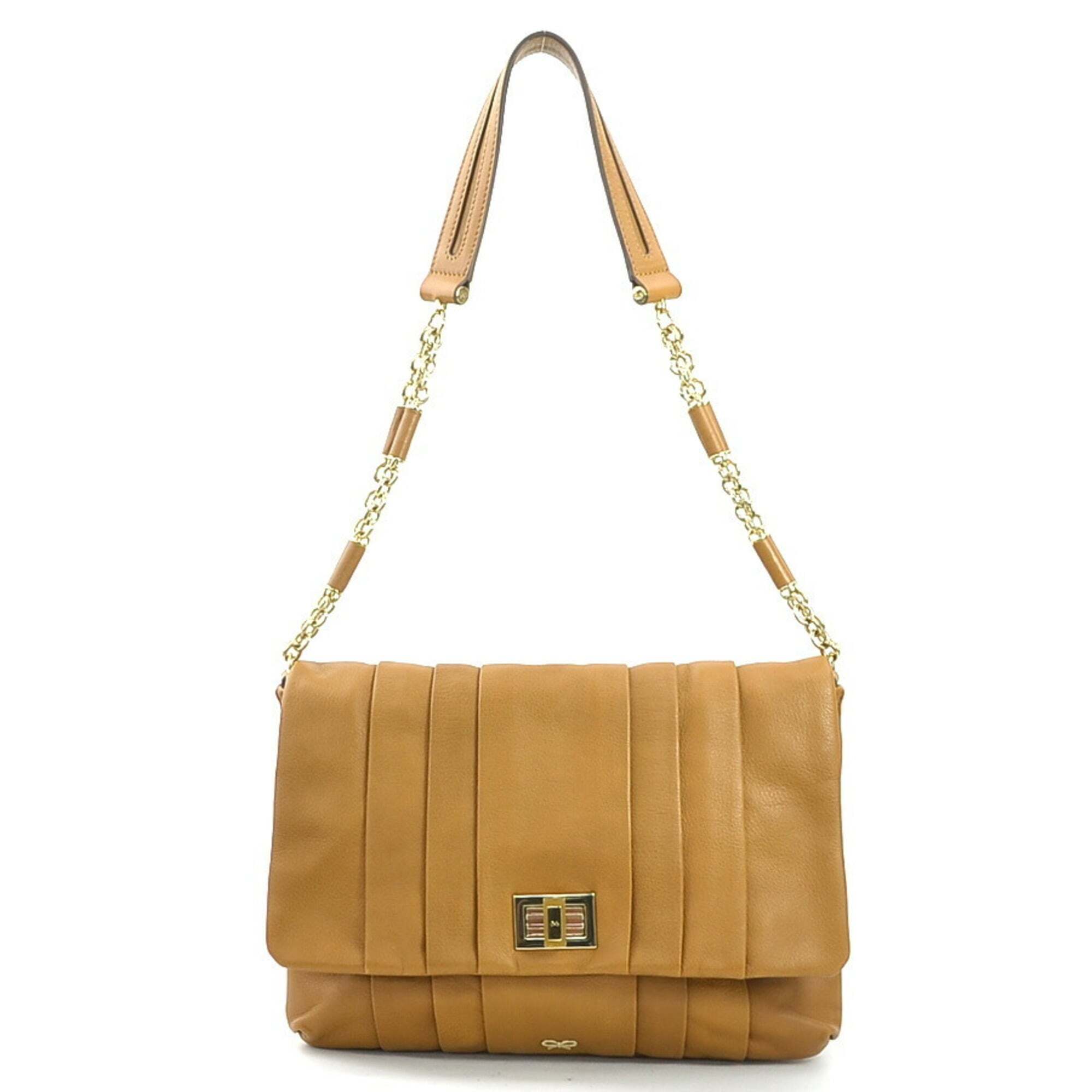 Anya Hindmarch Shoulder Bag Leather Camel Women's R10291g